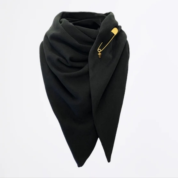 Vintage Silver and Turquoise Safety Pin Brooch Scarf Pin - Picture 7 of 8